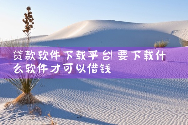 贷款软件下载平台